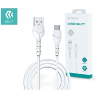  USB kabelis Devia Kintone Type-C 1.0m white 5V 2.1A 